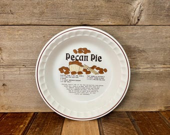 Vintage Cheesecake Recipe Pie Plate, Vintage Ceramic Cheesecake Pie Plate, Cheesecake Recipe Pie Plate, Recipe Pie Plate
