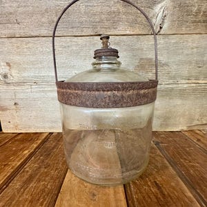 Vintage Kerosene Dispenser Jar, Vintage Kerosene Drip Jar, Vintage Perfection Stove Company Glass Kerosene Jar