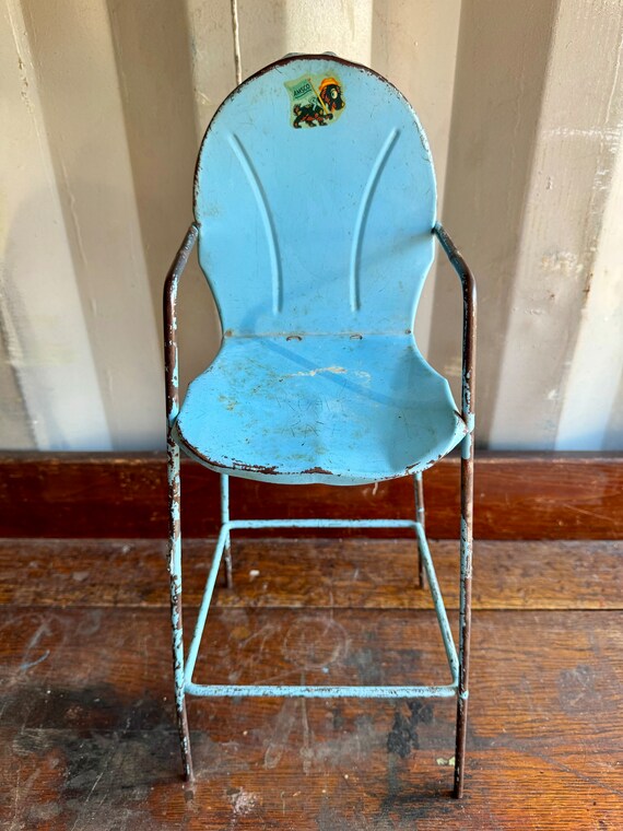 Vintage metal doll high chair hotsell
