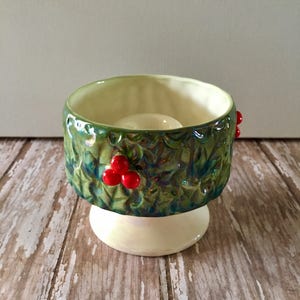 Vintage Christmas Candleholder, Norcrest Candle Holder, Holly Berry Candle Holder, Vintage Christmas Decor, Christmas Candle Holder