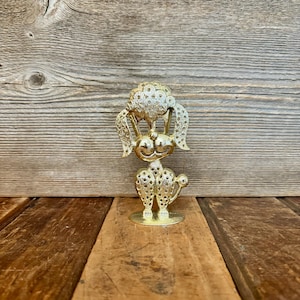 Vintage Gold Poodle Earring Holder, Vintage Metal Poodle Earring Holder, Vintage Poodle Decor, Poodle Collector