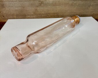 Vintage Pink Glass Rolling Pin, Vintage Glass Rolling Pin, Vintage Farmhouse Rolling Pin, Vintage Pink Depression Glass Rolling Pin