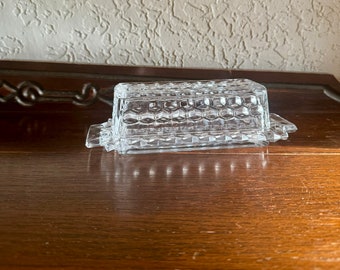 Vintage Butter Dish, Fostoria American Clear Butter Dish, Vintage Fostoria Quarter Pound Covered Butter Dish, 1960's Clear Butter Dish,