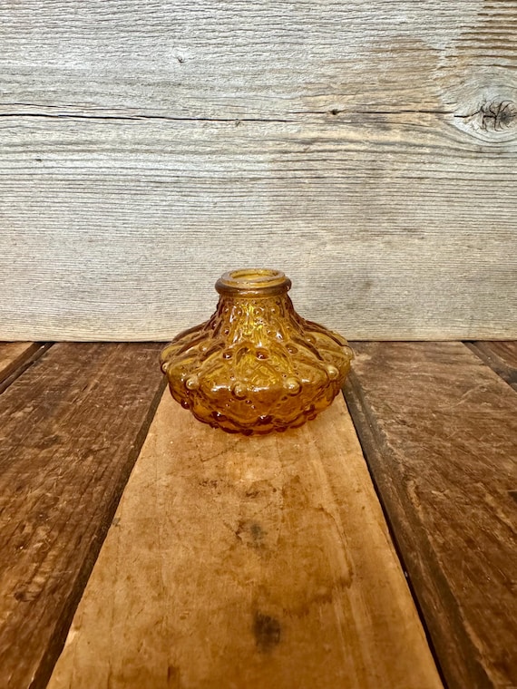 Vintage Amber Glass Lamp Replacement Parts, Vintage Spacer Lamp Parts, Vintage Amber Glass Lamp Pieces,