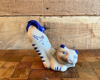 Vintage El Palomar Cat, Ken Edwards El Palomar Crouching Cat, Ken Edwards El Palomar, Tonala Mexico, Mexican Pottery, Southwest Pottery