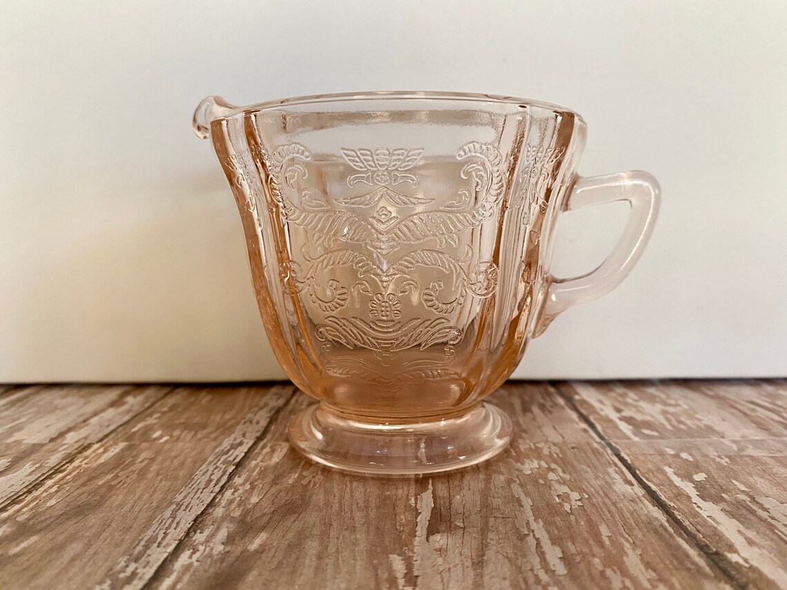 Vintage Pink Glass Creamer Sugar Set Vintage Indiana Glass Etsy