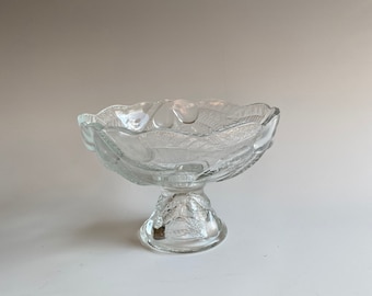 Vintage Teleflora Pear Compote, Vintage Pear Embossed Pedestal Dish, Vintage Autumn Compote, Vintage Fall Compote