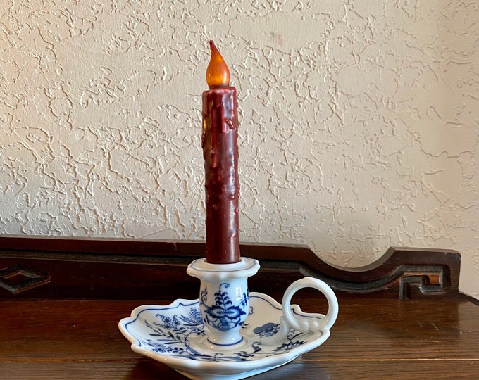 Vintage Chamber Candlestick Holder Vintage Blue Danube Etsy