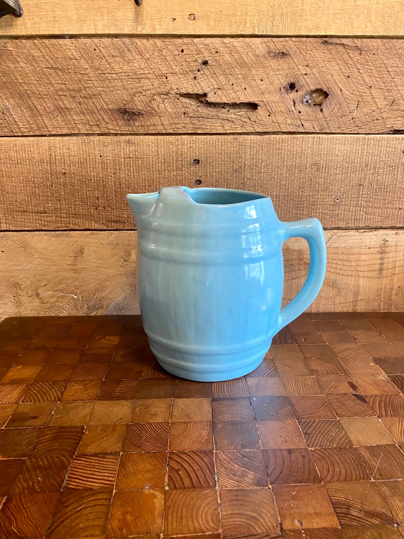 Vintage Uhl Barrel Pitcher Vintage Uhl Pottery Pitcher Etsy