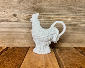 Vintage Rooster Creamer, Vintage Rooster Pitcher, Chicken Decor, Farmhouse Kitchen, Vintage Small Chicken Pitcher, Rooster Succulent Planter