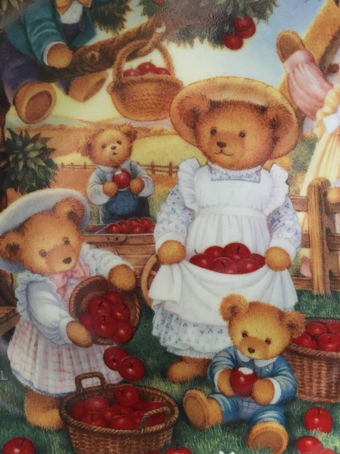 Vintage Teddy Bear Orchard Plate Vintage Carol Lawson Teddy Etsy