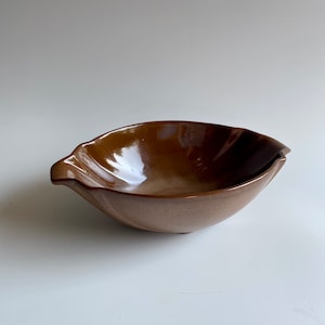 Vintage Frankoma 201 Bowl, Vintage Brown Satin 201 Bowl, Vintage Oval Frankoma Bowl, Vintage Frankoma Brown Satin