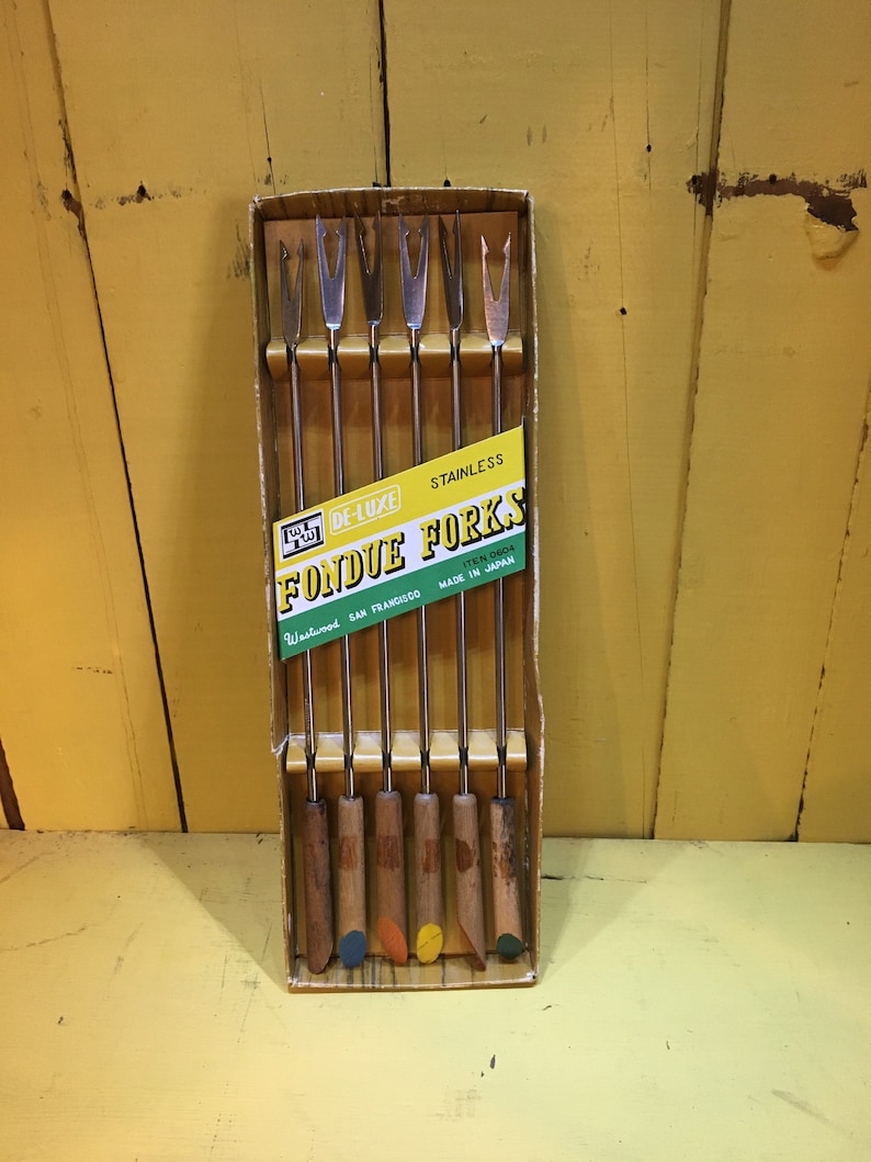 Vintage Fondue Fork Set DeLuxe Stainless Fondue Forks Etsy
