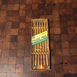 Vintage Fondue Fork Set, De-Luxe Stainless Fondue Forks, Westwood San Francisco Fondue Forks, Vintage Fondue Dip Set
