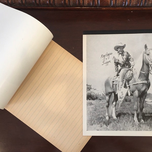 Vintage Roy Rogers Note Pad, Vintage Roy Rogers Memorabilia, Vintage Roy Rogers & Trigger Note Pad, 1950's Roy Rogers Note Book, Western