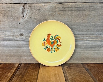Vintage Rooster Salad Plate, Vintage Folk Art Rooster Plate, Vintage Taylor Smith Taylor Reveille Rooster Plate, Vintage Farmhouse Decor