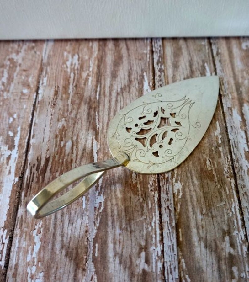 Vintage Silver Plated Pie Cake Server Wedding Server Pierced Etsy