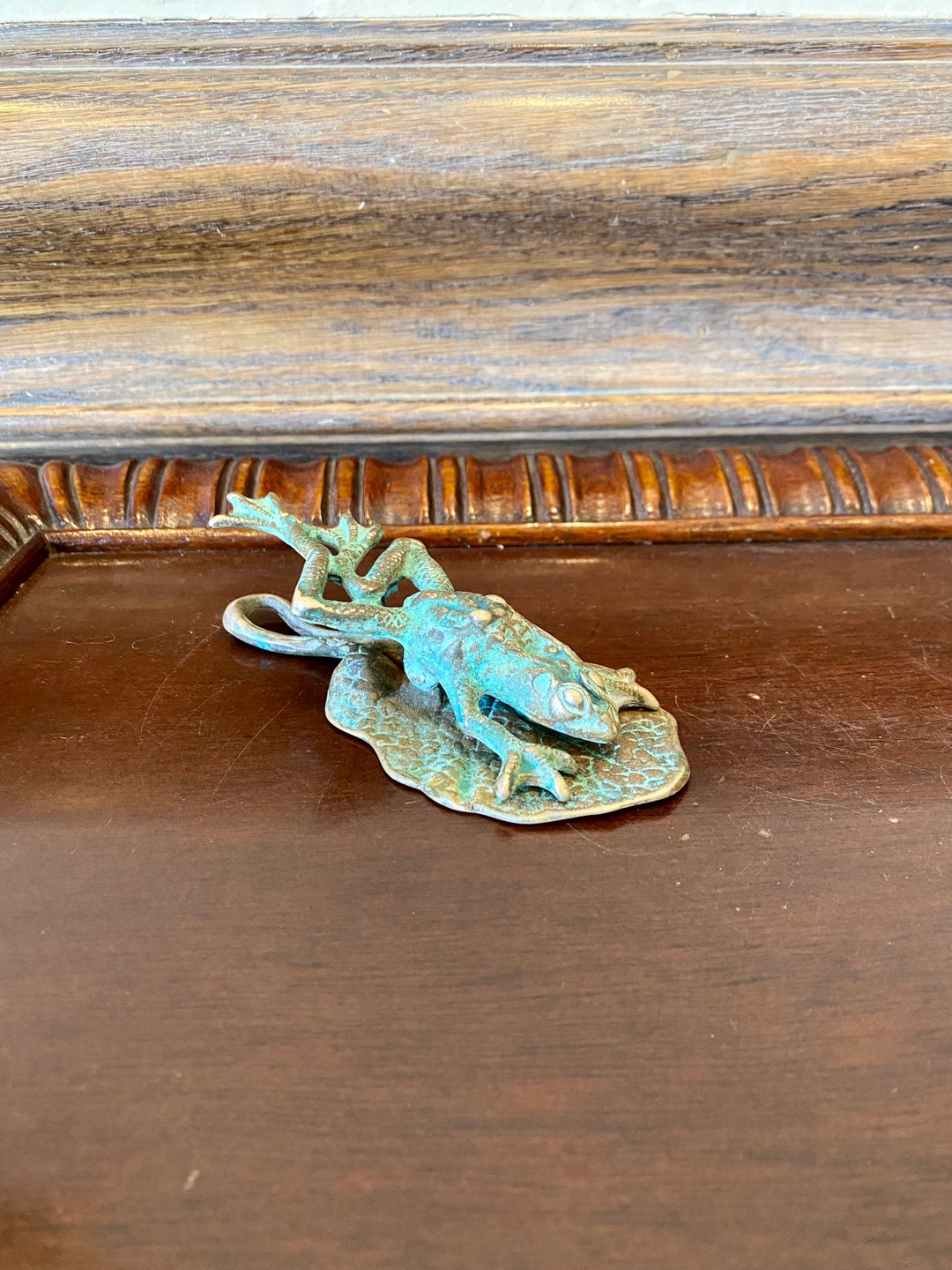 Vintage Virginia Metalcrafters Frog on Lily Pad Paper Clip, Vintage