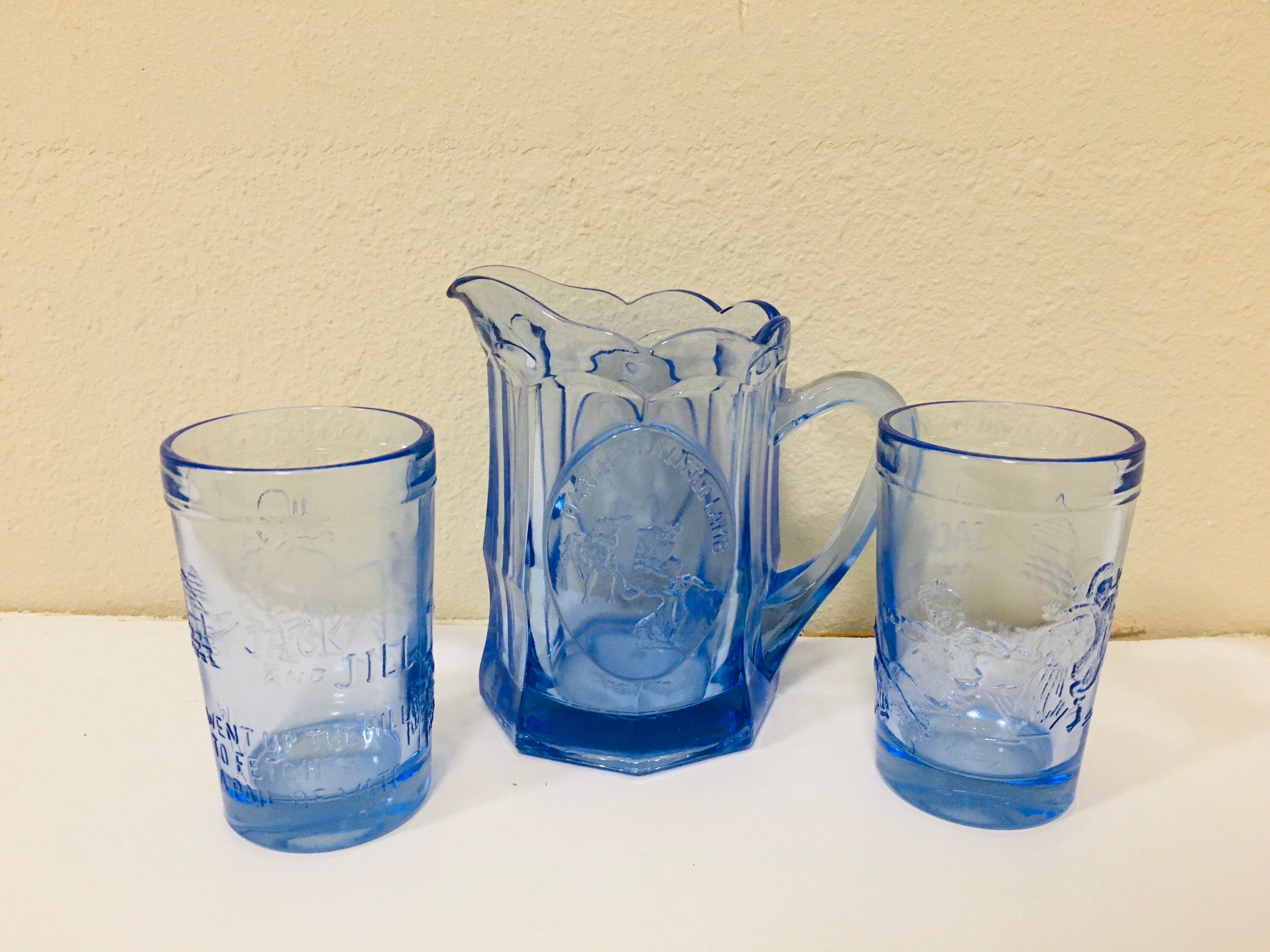 Vintage Tiara Jack and Jill Pitcher & Glass Set Vintage Etsy Hong Kong