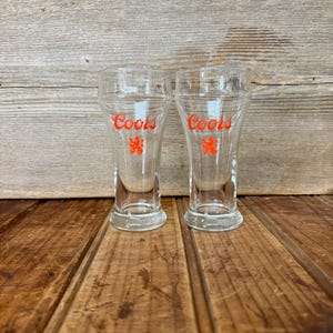 Vintage Beer Glass, Vintage Coors Beer Glass Set of 2, 8 ounces Beer Glass, Vintage Barware, Bachelor Party Glass, Bachelorette Party Glass