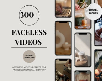 300+ Faceless Aesthetic Stock Videos Bundle für Instagram Reels PLR / MRR Resell Right