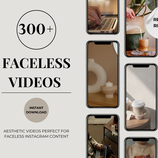 Plus de 300 vidéos d'archives esthétiques sans visage pour bobines Instagram Droits de revente PLR / MRR