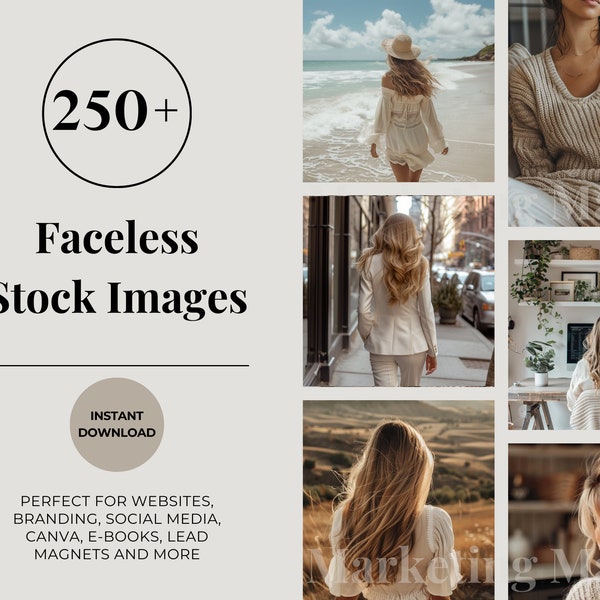 250+ Faceless Stock Photos Bundle | Master Resell Rights | Work From Home | MRR & PLR | Stock Images Women | Feminine Photos | Done For You