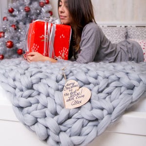 Sale Chunky Knit Blanket Australian Merino Wool Throw Etsy