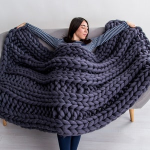 Chunky Knit Blanket, Merino wool Blanket, Giant Knit Throw, Chunky Knit Merino Blanket, Giant Knit Blanket, Merino wool throw, Chunky knits image 3