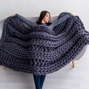 Blanket, Chunky Blanket, Chunky knit blanket, Blanket, Merino wool Blanket, Chunky wool, Chunky yarn, Super Chunky blanket
