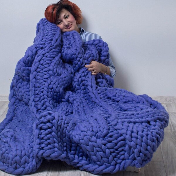 Cable Knit Blanket Etsy