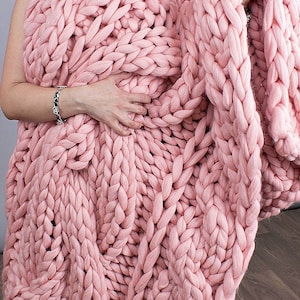 Chunky Blanket, Chunky Knit Blanket, Chunky knit Throw, Blanket, Giant knit blanket, Knitted Blanket, Merino wool Blanket, Chunky knits