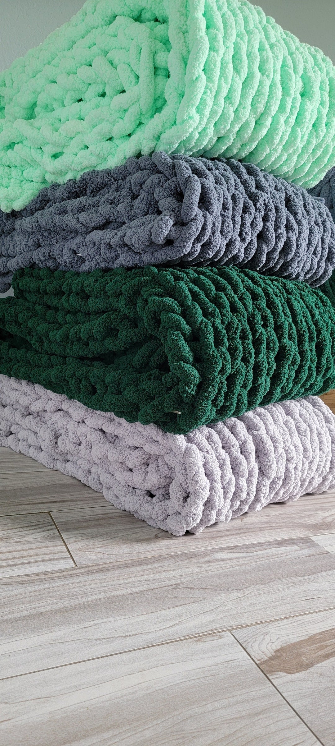 Chunky Knit Chenille Throw Blanket Bedspread Etsy