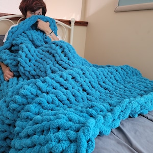 New Jumbo Chenille Chunky knit blanket, Chunky knit blanket, Chenille super chunky knit blanket, Throw blanket, Blanket, Chunky knits, gift