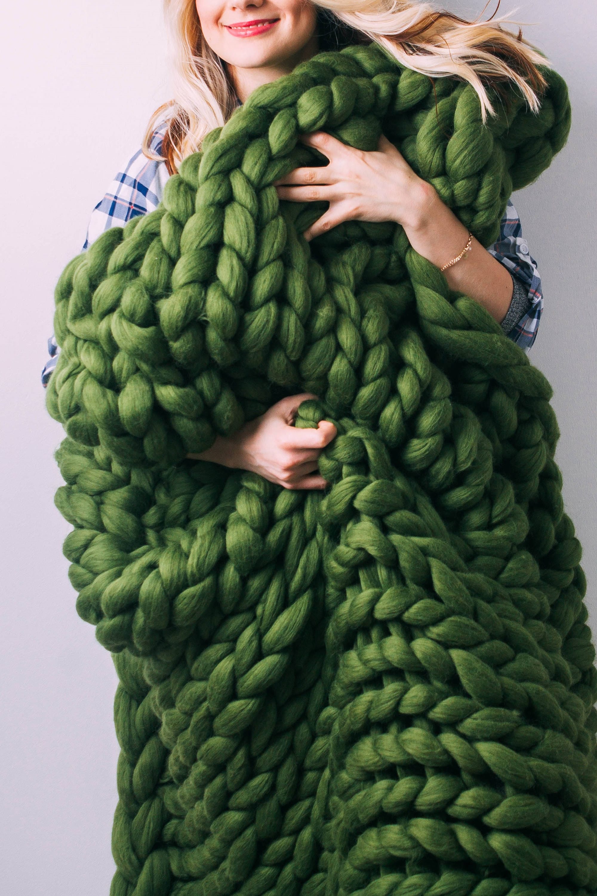 Christmas Chunky Knit Blanket Chunky Blanket Blanket Chunky Etsy