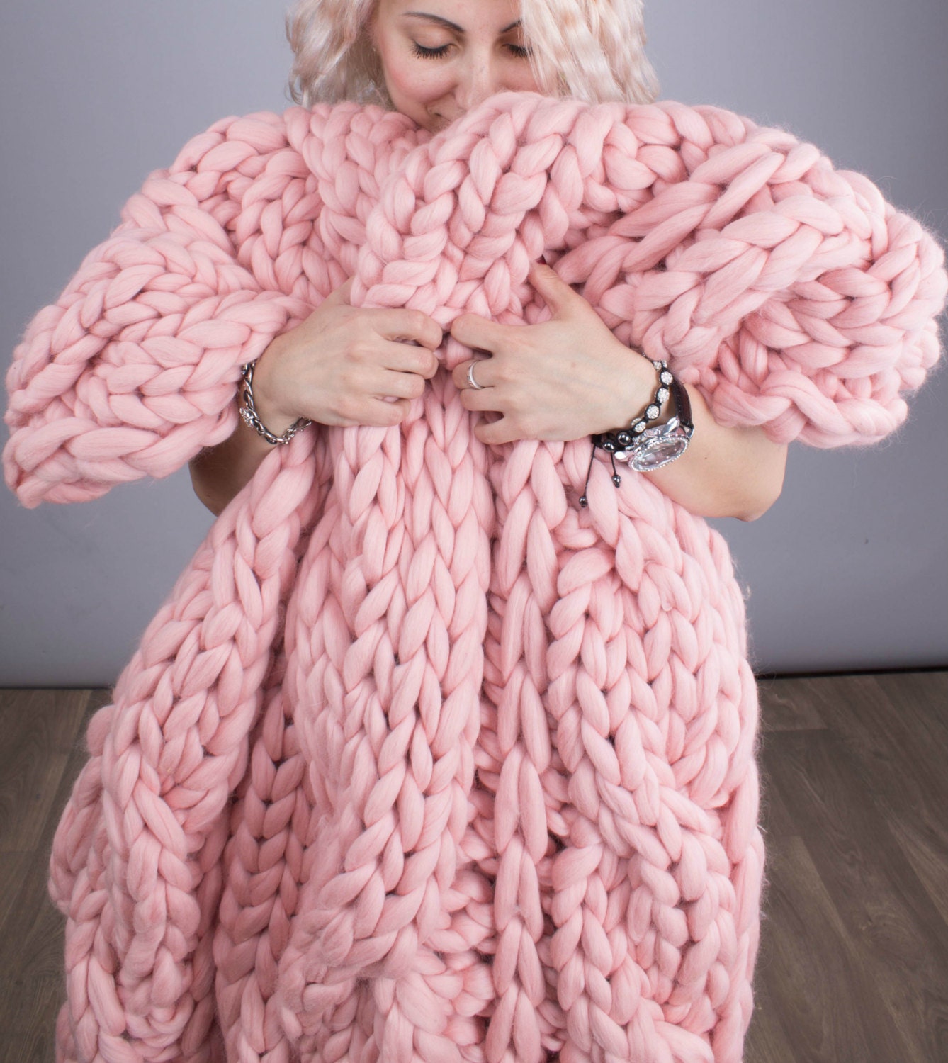 Merino Wool Throw Blanket Wool Blanket Chunky Knitted | Etsy