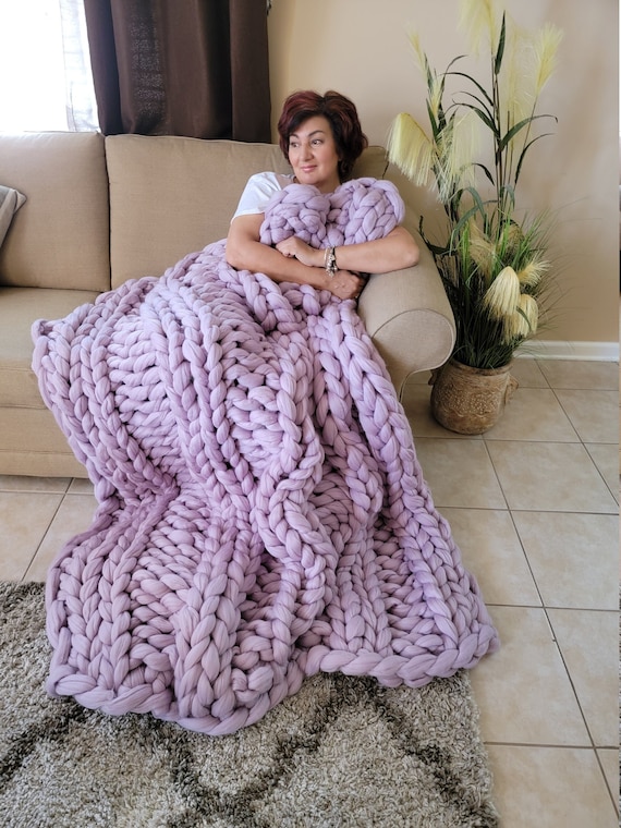 Coperta a maglia grossa, lancio di lana morbida e calda, regalo per lei -  Etsy Italia
