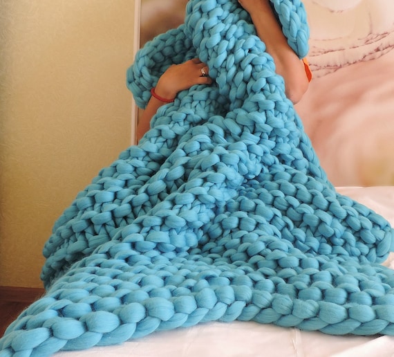 Etsy knitted blanket hotsell