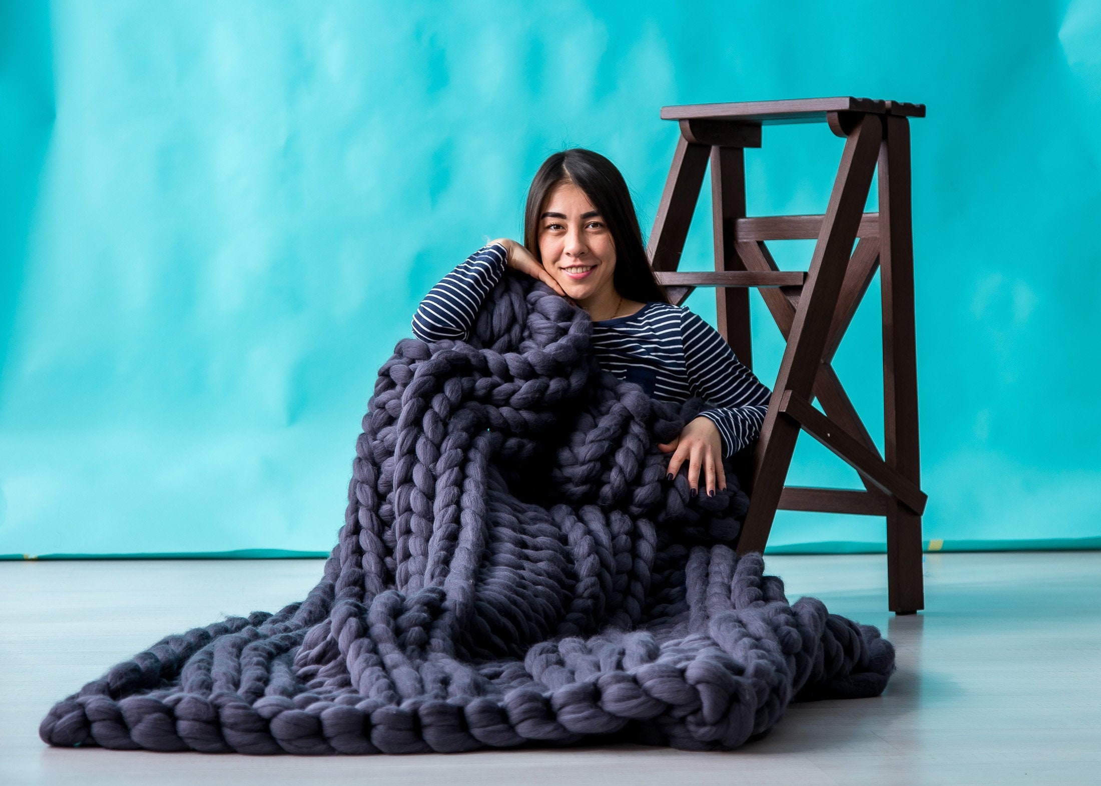 Chunky Knit Blanket Merino Wool Blanket Giant Knit Throw Chunky