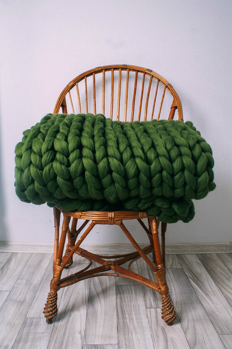 SALE Chunky Knit Blanket Australian Merino Wool Throw Etsy