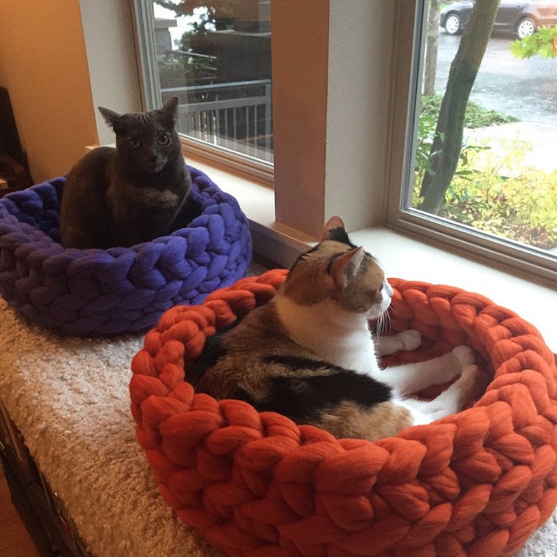 Cat Bed Chunky Cat Bed Personalized Cat Bed Personalized Etsy