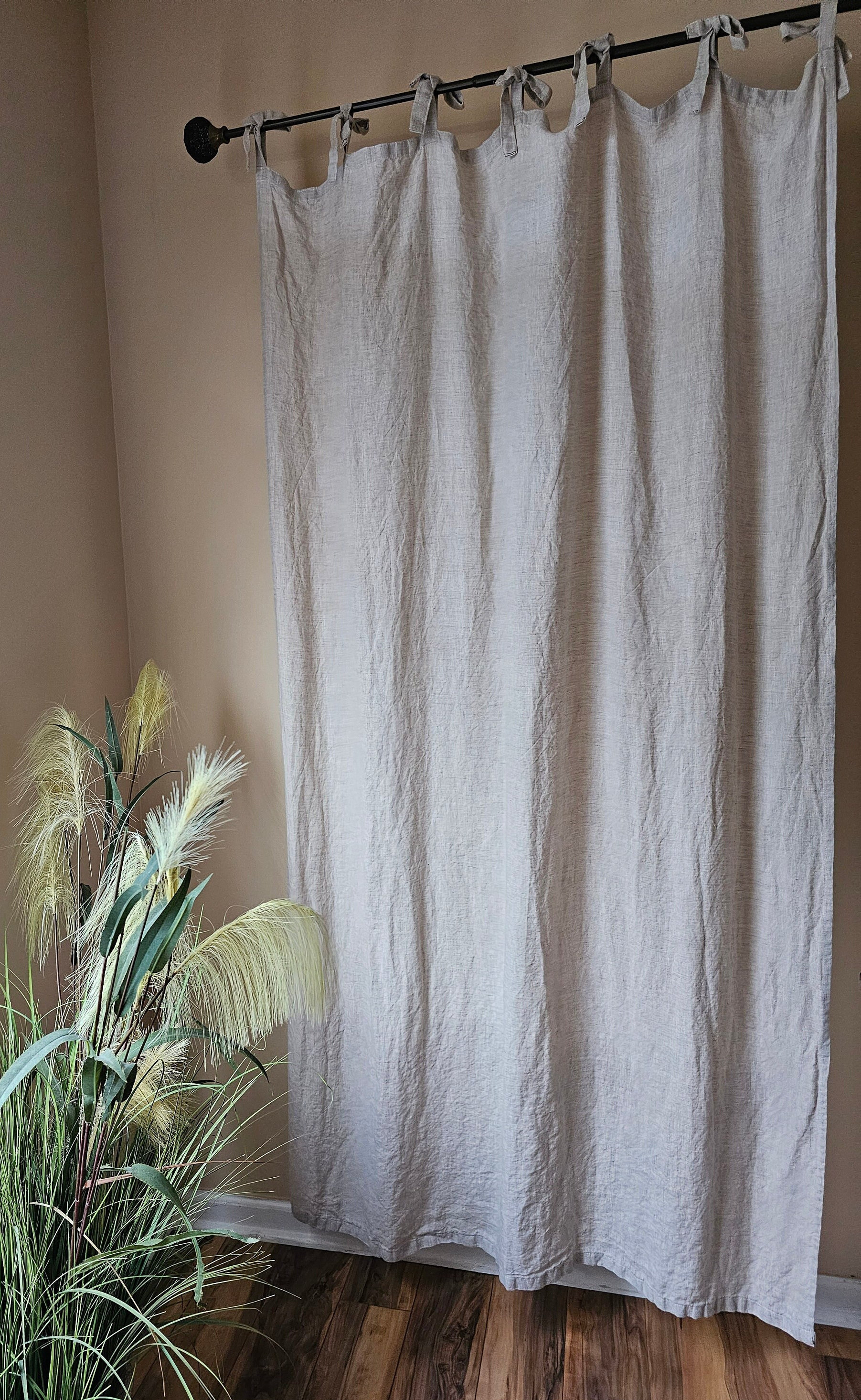 100% Stone Washed Linen Curtains Made With Ties. - Etsy