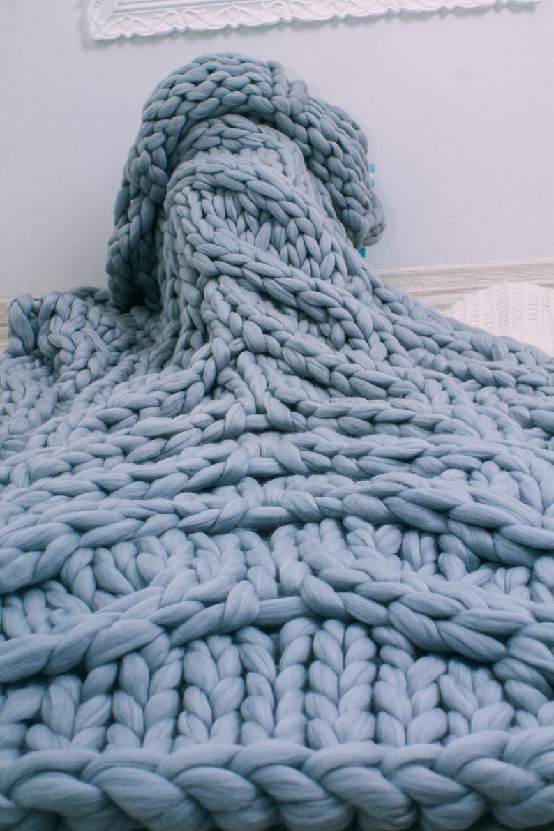 Super chunky cable knit blanket chunky knit blanket chunky Etsy