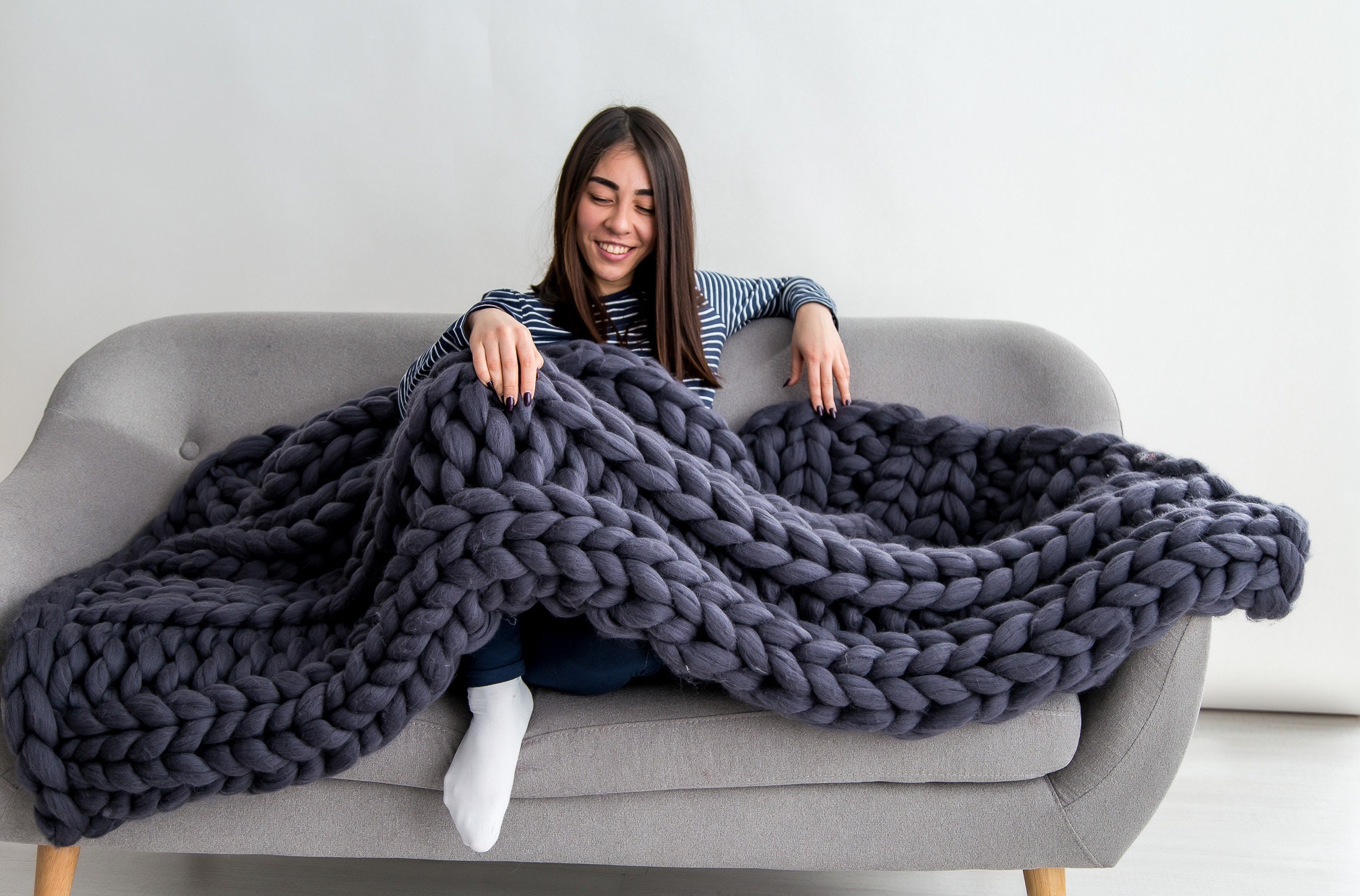 Mosain Handmade Chunky Knit Blankets