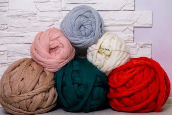 Merino Wool Chunky Yarn Roving Arm Knitting Wool Yarn Etsy