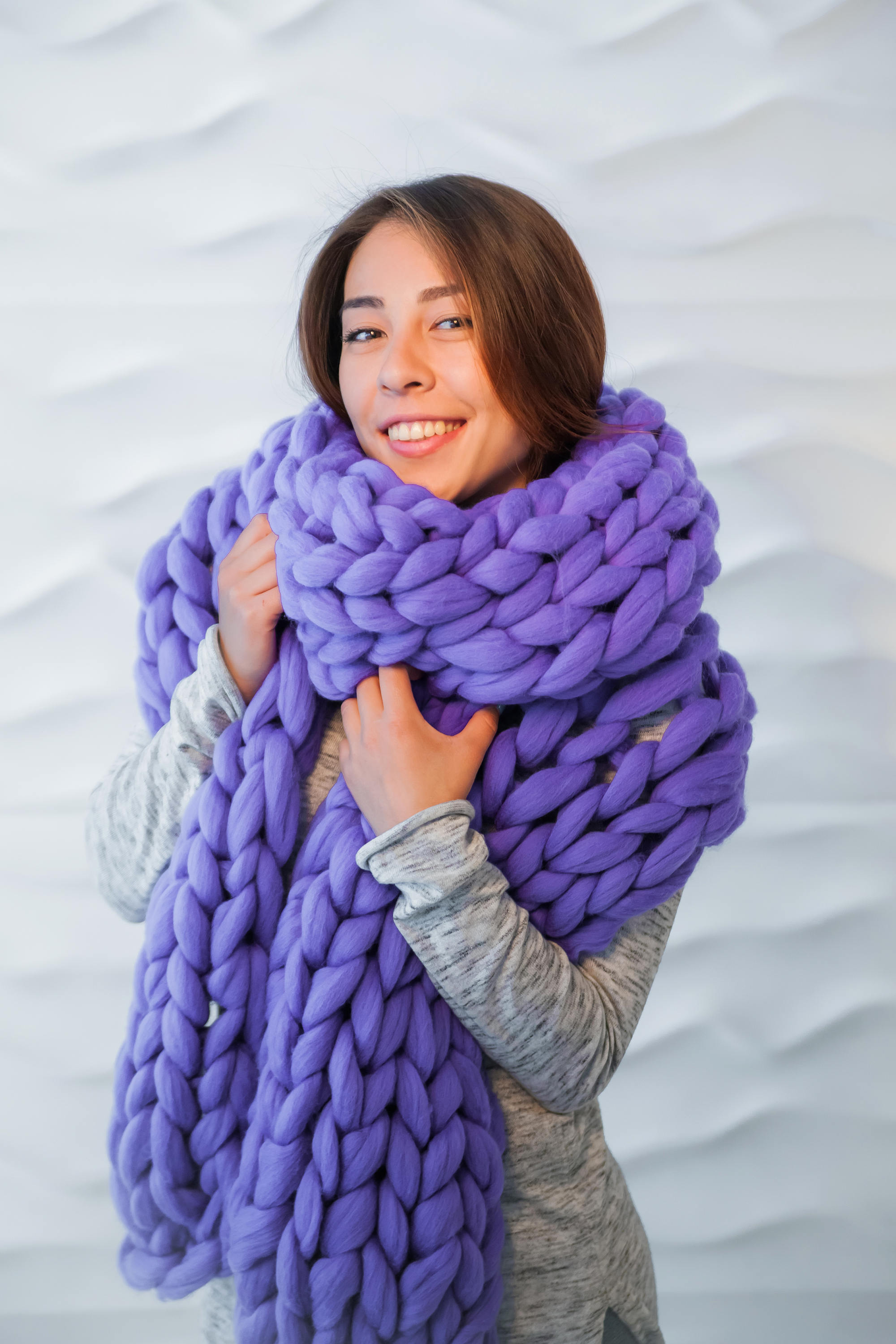 Finger knit scarf with bulky yarn sale