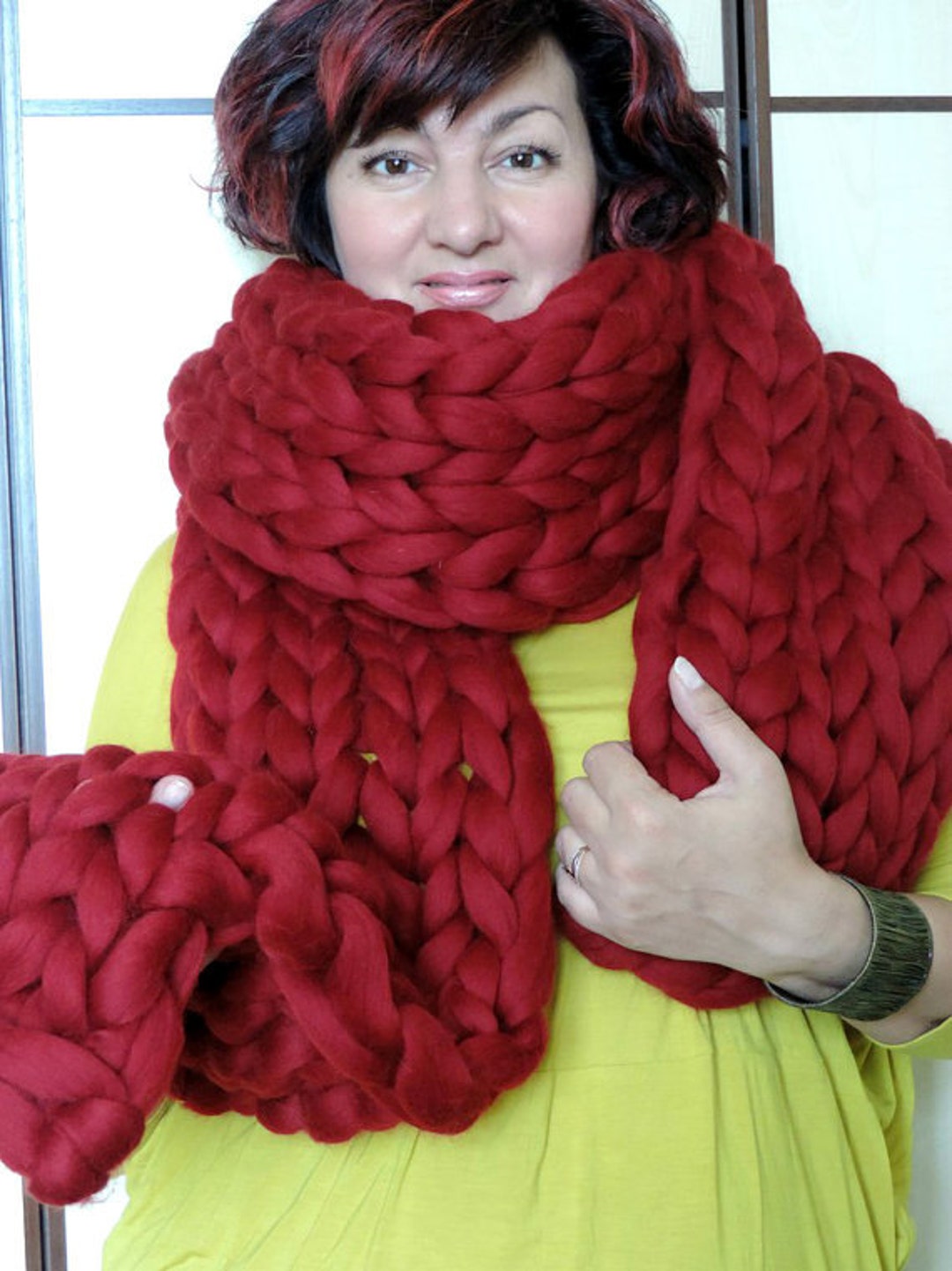 Knitted Scarf, Chunky Knit Scarf, Oversized Scarf, Super Chunky Scarf ...
