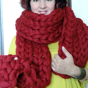 Knitted Scarf, Chunky Knit Scarf, Oversized Scarf, Super Chunky Scarf, Hand Knit Scarf, Wool Scarf, Merino Scarf, Wool Scarf