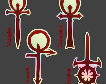 V5 Vampire: the Masquerade clan/ankh Vinyl Decals 