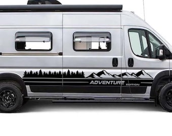 Adventure Edition Side Stripe Pair Camper Van Mountain Forest Side Graphics Kit for Motorhome Campervan